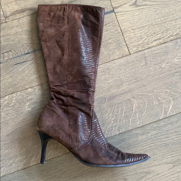 Brown Zara knee-high boots. - Picture 2 of 5